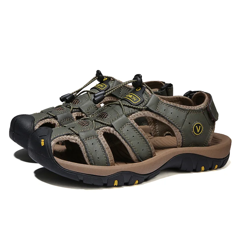 New Men's Sandals Large Leather Cowhide Summer Soft Waterproof Beach Slippers Leisure Running Climbing Non-slip Beach Shoes
New Men's Sandals Large Leather Cowhide Summer Soft Waterproof Beach Slippers Leisure Running Climbing Non-slip Beach Shoes
