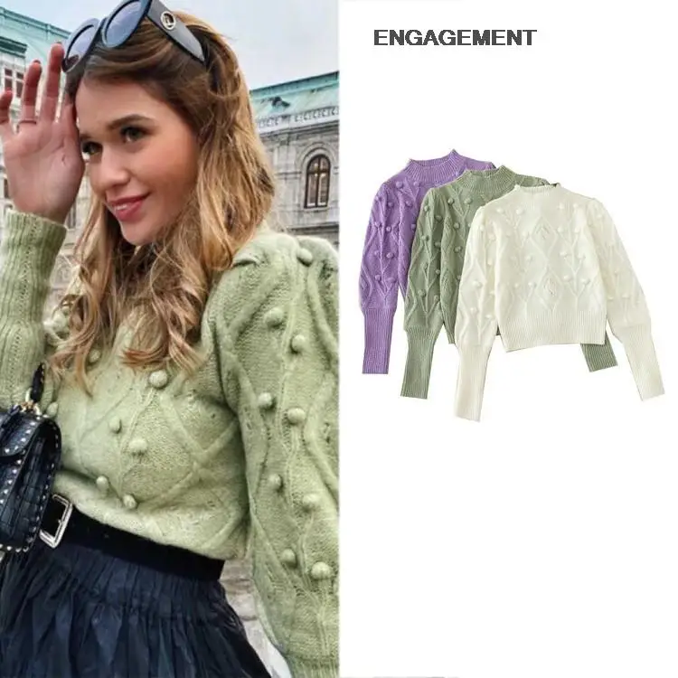 ENGAGEMENT za 2021 female Trendy spherical three-dimensional decorative sweater autumn winter women loose comfortable sweater
ENGAGEMENT za 2021 female Trendy spherical three-dimensional decorative sweater autumn winter women loose comfortable sweater