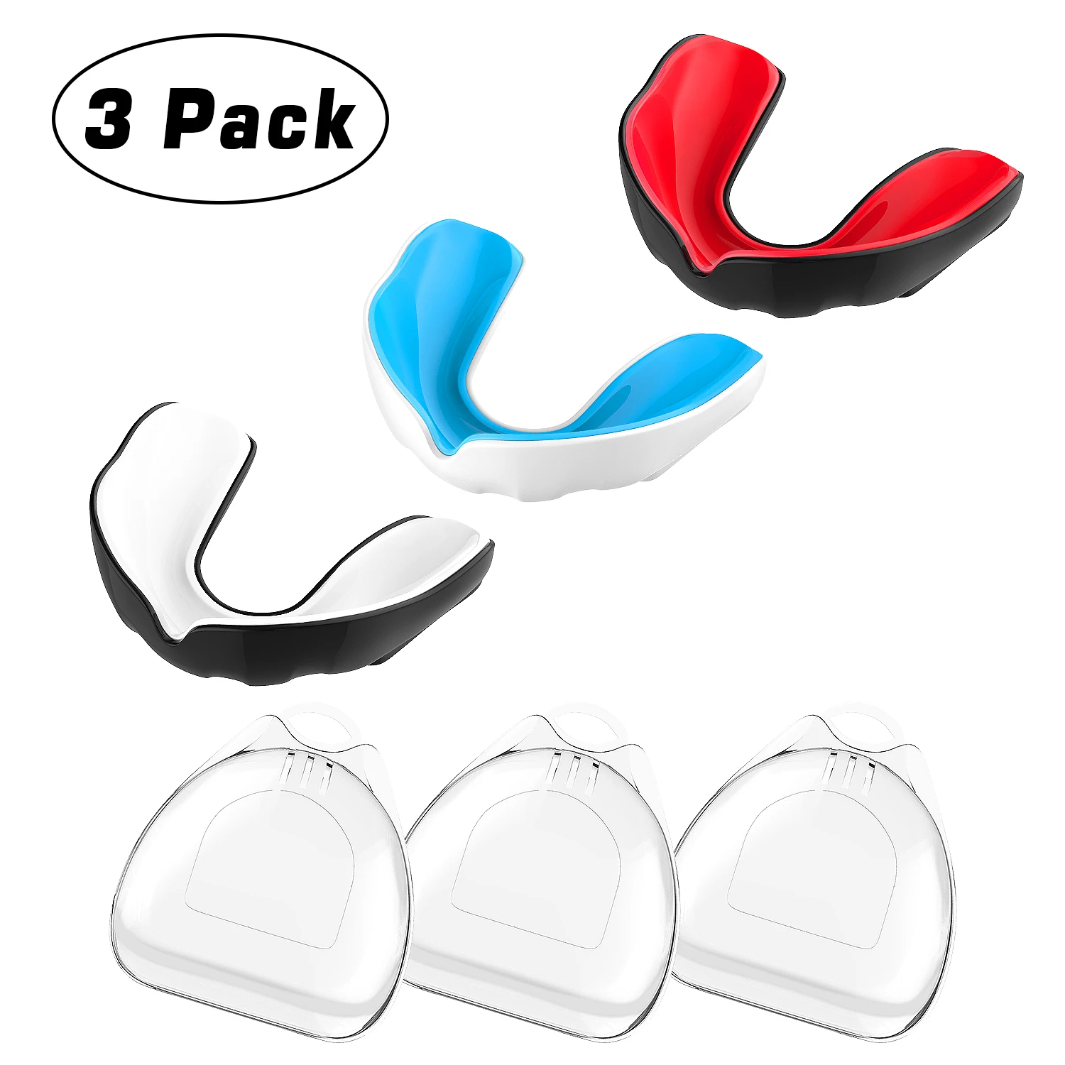 3 Packs Sport Mouth Guard EVA Teeth Protector Adults Mouthguard Tooth Brace Protection Basketball Rugby Boxing Karate for Adults
3 Packs Sport Mouth Guard EVA Teeth Protector Adults Mouthguard Tooth Brace Protection Basketball Rugby Boxing Karate for Adults