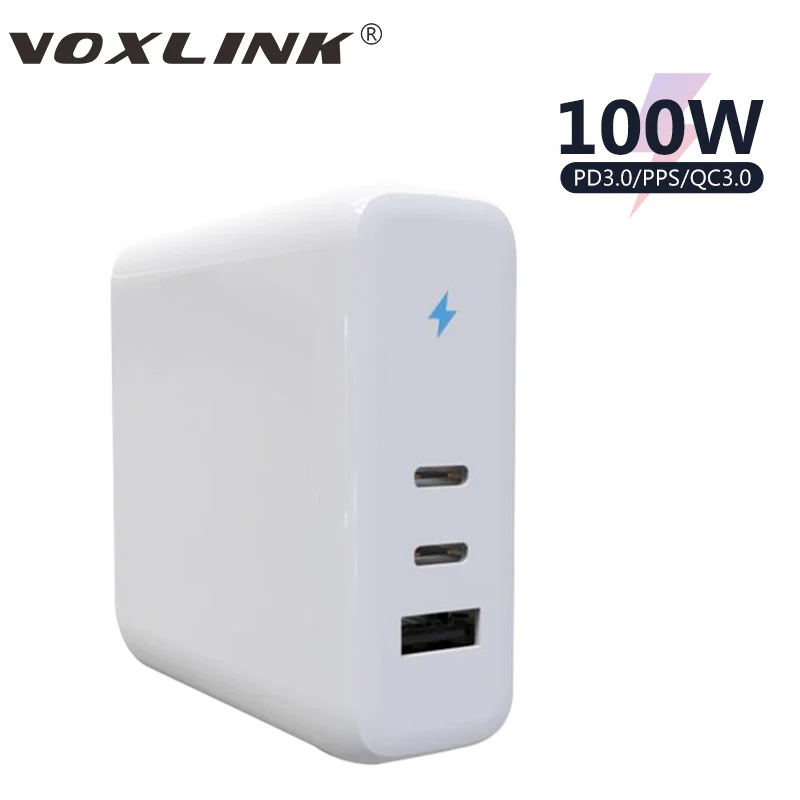 Сетевое зарядное устройство VOXLINK PD QC 100 Вт для быстрой зарядки, 65/30/18 Вт
Сетевое зарядное устройство VOXLINK PD QC 100 Вт для быстрой зарядки, 65/30/18 Вт