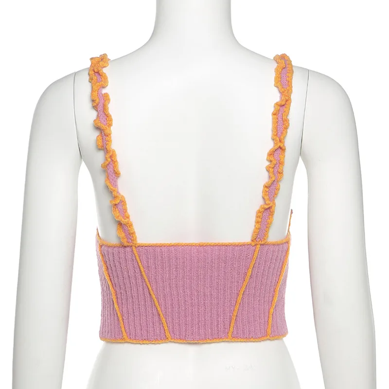 Sexy Contrast Stitch Knitted Crop Top Y2k Summer Outfits for Women Backless Deep V Neck Tank Top Camis
Sexy Contrast Stitch Knitted Crop Top Y2k Summer Outfits for Women Backless Deep V Neck Tank Top Camis