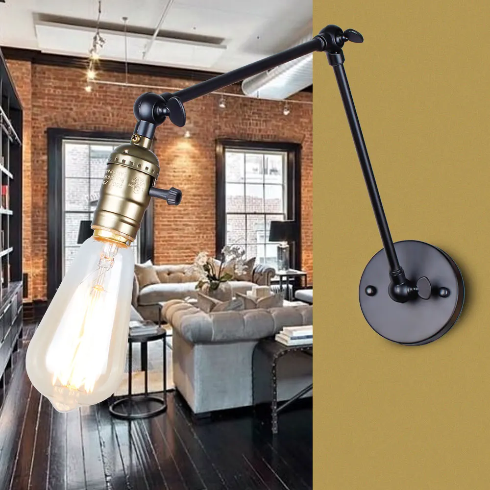 Retro Industry Wall Light Edison Bulb Long Arm Adjustable Switch Wall Lamp Loft American Country Lighting Vintage Iron Wall Lamp
Retro Industry Wall Light Edison Bulb Long Arm Adjustable Switch Wall Lamp Loft American Country Lighting Vintage Iron Wall Lamp