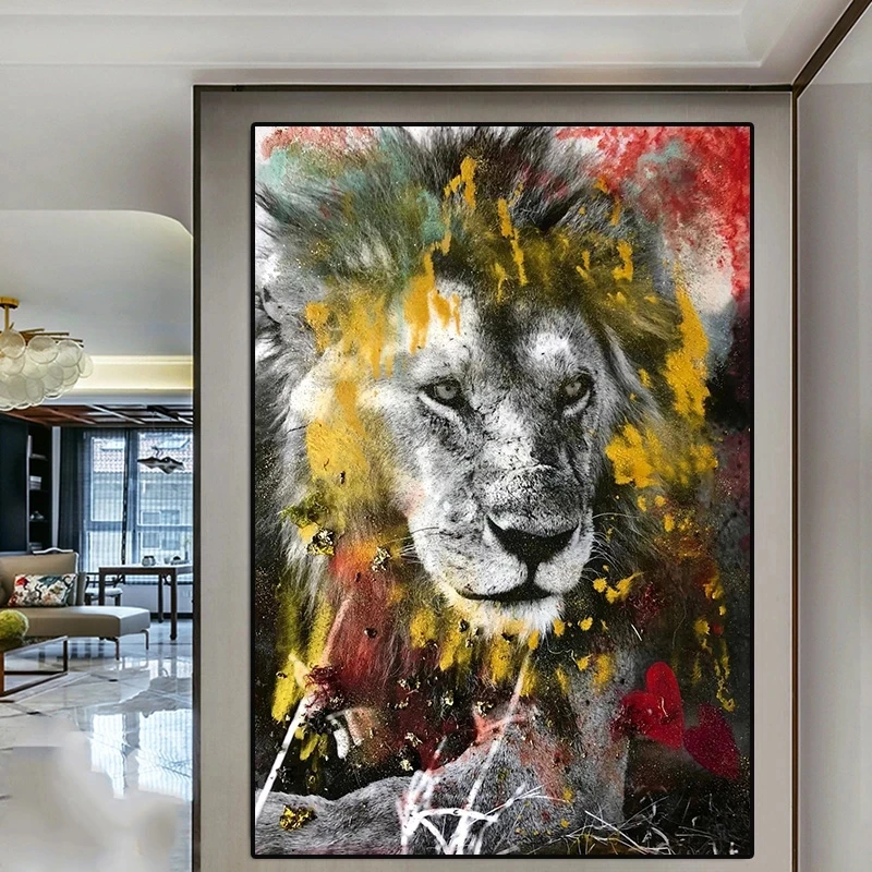Graffiti Lion Wall Art Prints Canvas Paintings for Living Room Street Art Animals Canvas Poster Pictures On Wall Loft Frameless
Graffiti Lion Wall Art Prints Canvas Paintings for Living Room Street Art Animals Canvas Poster Pictures On Wall Loft Frameless