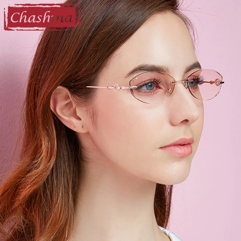 Luxurious Prescription Glasses for Women Rhinestone Gradient Colored Lenses Rimless Frame
Luxurious Prescription Glasses for Women Rhinestone Gradient Colored Lenses Rimless Frame