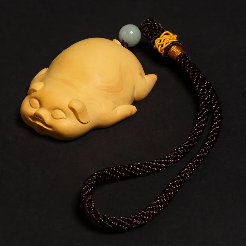 Lucky Pig Animal Miniature Mini Lazy Wooden Decoration Boxwood Car Pendant Carving of Solid Wood Keychain
Lucky Pig Animal Miniature Mini Lazy Wooden Decoration Boxwood Car Pendant Carving of Solid Wood Keychain
