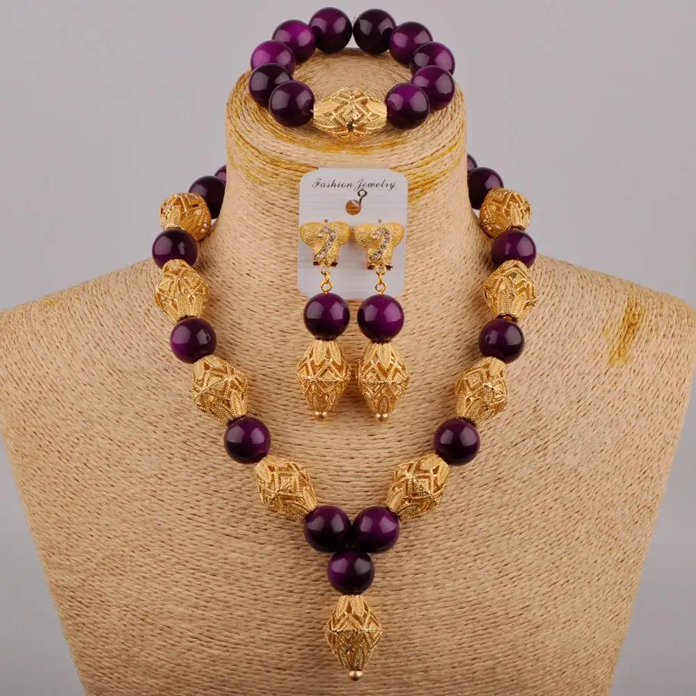 Nigeria Wedding Dress Accessories Glamour Purple Glass Pearl Necklace African Bride Wedding Jewelry Set SH-119
Nigeria Wedding Dress Accessories Glamour Purple Glass Pearl Necklace African Bride Wedding Jewelry Set SH-119