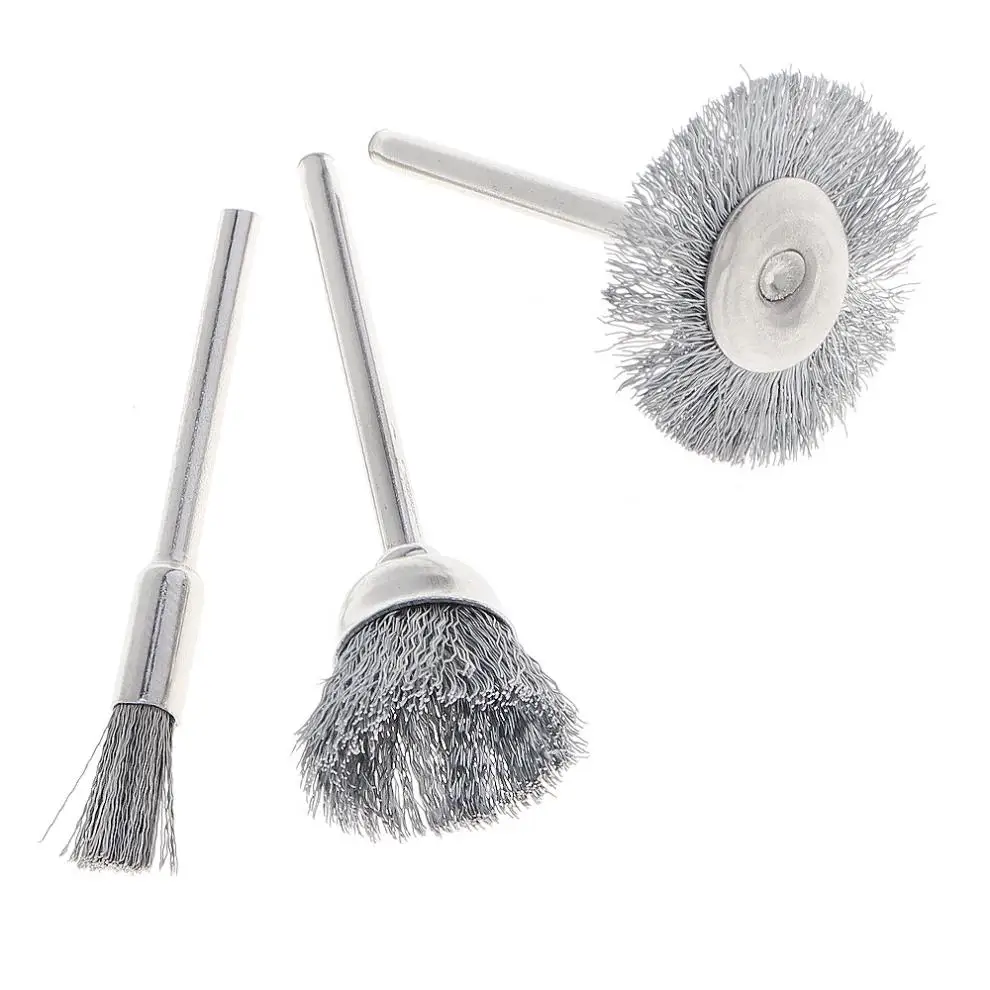 45pcs/lot Silver Stainless Steel Wire Brushes with Bowl-type Head and 3mm Shank Diameter for Polishing / Rust Removal
45pcs/lot Silver Stainless Steel Wire Brushes with Bowl-type Head and 3mm Shank Diameter for Polishing / Rust Removal