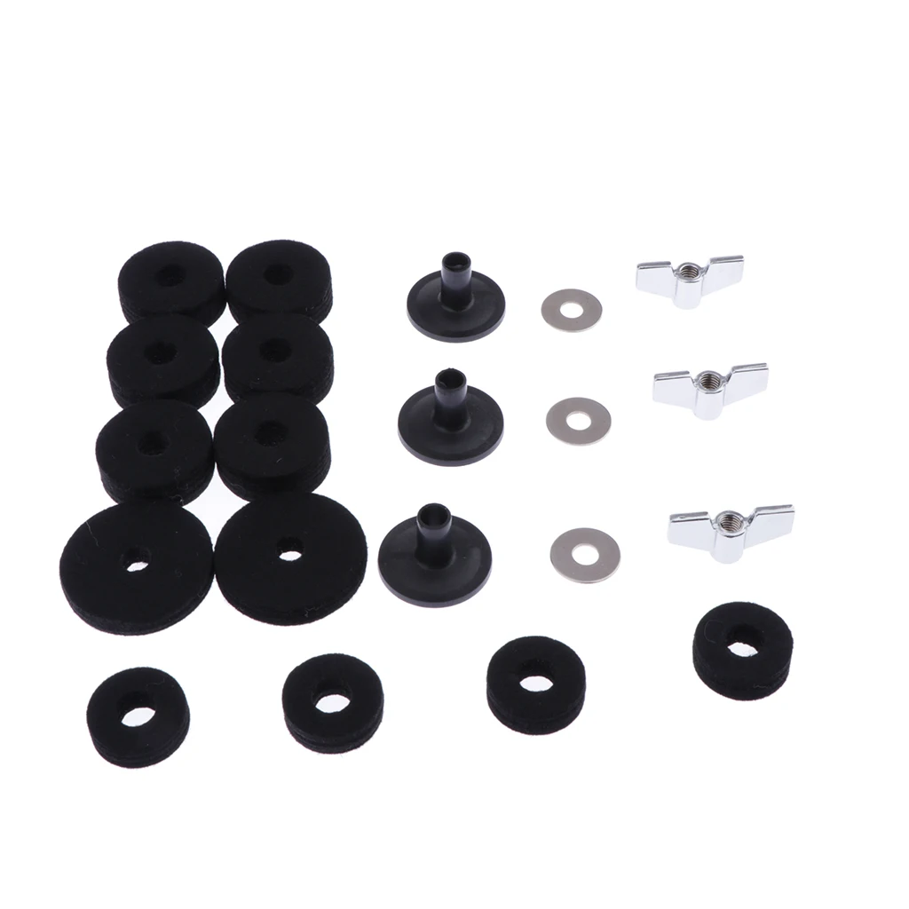 21 Pieces Cymbal Replacement Accessories - Cymbal Sleeves with Base Wing Nuts and Washer for Cymbal Stackers 
21 Pieces Cymbal Replacement Accessories - Cymbal Sleeves with Base Wing Nuts and Washer for Cymbal Stackers