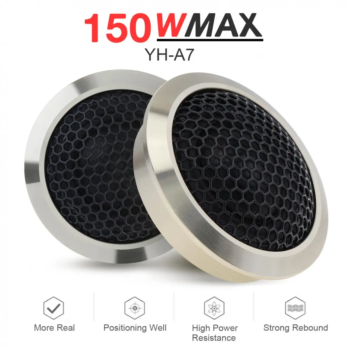 

2pcs 150W High Efficiency Mini Dome Tweeter Speakers for Car Audio Systems
