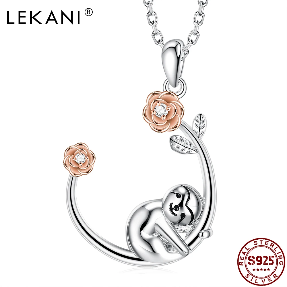 Cute Animal Sloths Women's Necklace 925 Sterling Silver Rose Pendant Necklace Lady Birthday Gift Zircon Fine Jewelry New Arrival
Cute Animal Sloths Women's Necklace 925 Sterling Silver Rose Pendant Necklace Lady Birthday Gift Zircon Fine Jewelry New Arrival