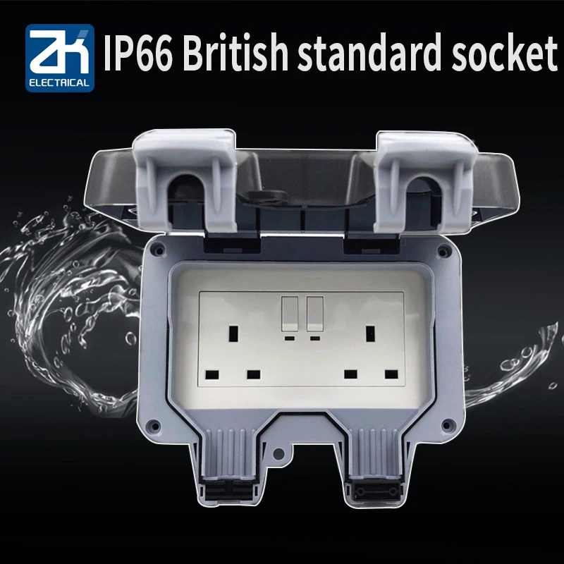 IP66 British standard wall mounted outdoor waterproof socket socket with switch British splash-proof dustproof waterproof socket
IP66 British standard wall mounted outdoor waterproof socket socket with switch British splash-proof dustproof waterproof socket