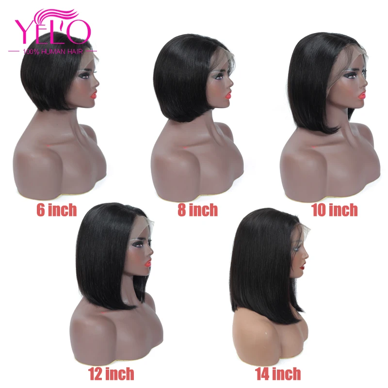 YELO Hair Products 13X4 Lace Frontal Short BoB Wigs 150% Density 1B# Remy Brazilian Human Hair Straight For Women
YELO Hair Products 13X4 Lace Frontal Short BoB Wigs 150% Density 1B# Remy Brazilian Human Hair Straight For Women