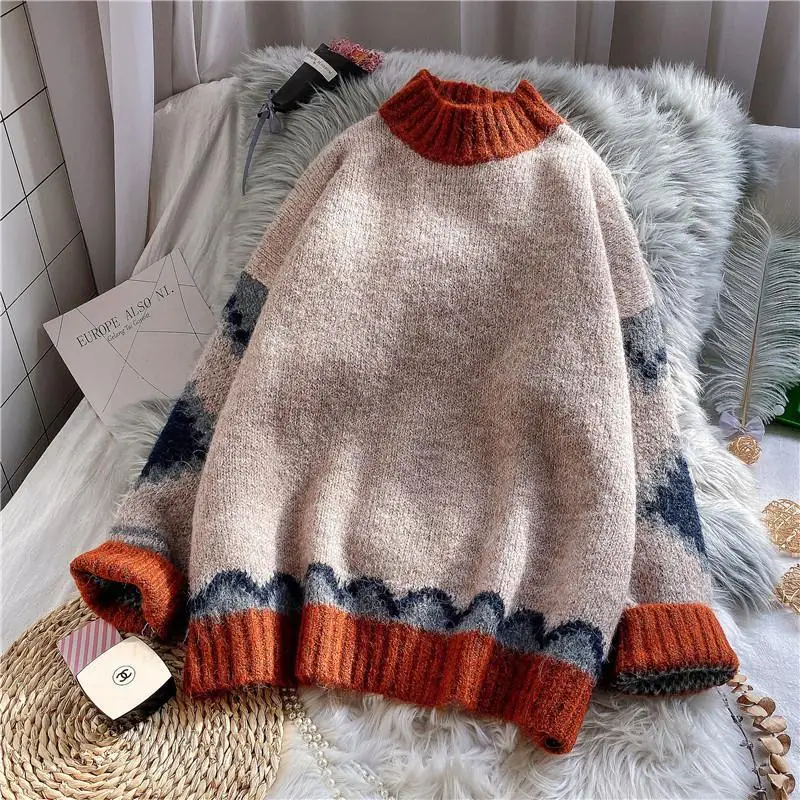 OMCHION Pull Femme 2020 Winter Korean Retro Turtleneck Sweater Casual Loose Oversized Pullover Chic Ins Thick Jumper LYT67
OMCHION Pull Femme 2020 Winter Korean Retro Turtleneck Sweater Casual Loose Oversized Pullover Chic Ins Thick Jumper LYT67