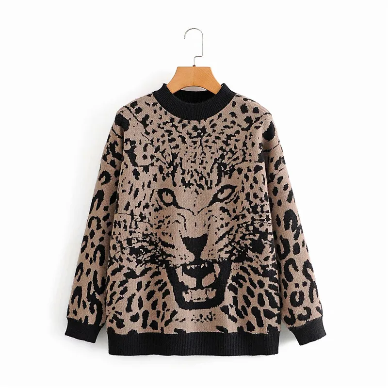 Autumn Vintage Leopard Print Loose Knitted Pullover Sweater 2020 Fashion Animal Print Loose Sweater Feamle Long Sleeve Jumpers
Autumn Vintage Leopard Print Loose Knitted Pullover Sweater 2020 Fashion Animal Print Loose Sweater Feamle Long Sleeve Jumpers
