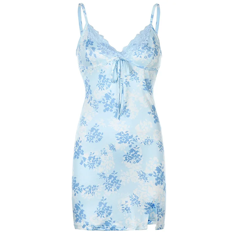 E Girl Y2K Dress Streetwear Lace Edge Sexy V-Neck Split Bodycon Dress For Women Flower Print Aesthetic Y2k Female Mini Dresses
E Girl Y2K Dress Streetwear Lace Edge Sexy V-Neck Split Bodycon Dress For Women Flower Print Aesthetic Y2k Female Mini Dresses