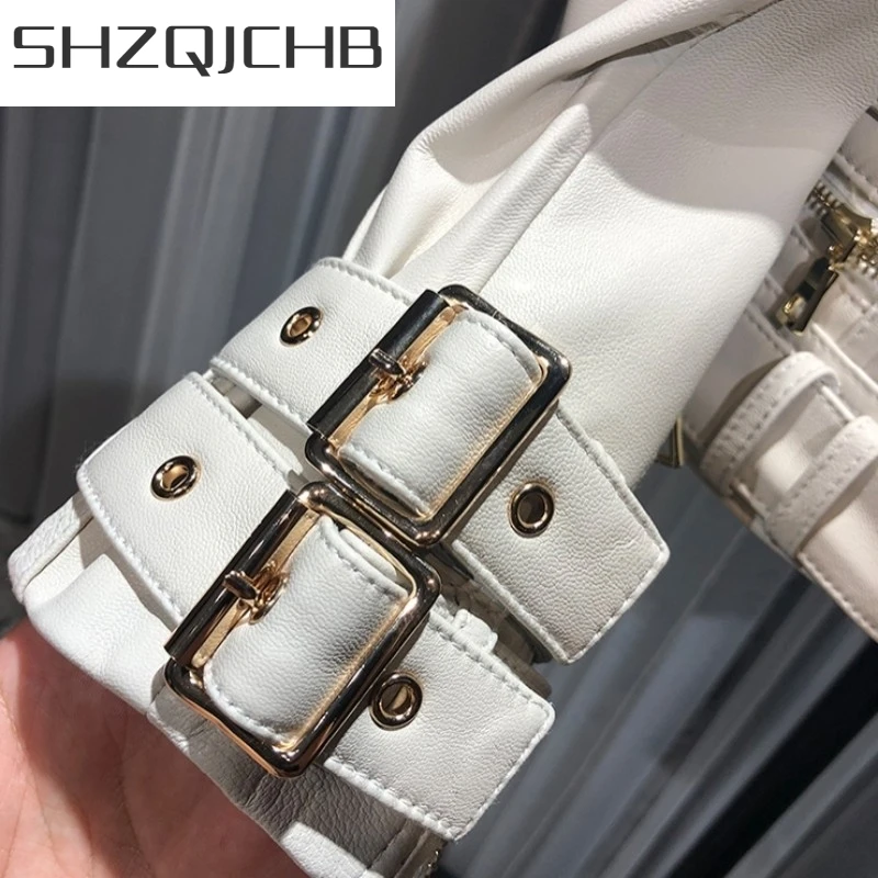 JCHB 2021 Autumn Winter Genuine Leather Jackets Women Real Sheepskin White Black Fashion Slim Fit Motorcycle Leather Coats Stre
JCHB 2021 Autumn Winter Genuine Leather Jackets Women Real Sheepskin White Black Fashion Slim Fit Motorcycle Leather Coats Stre