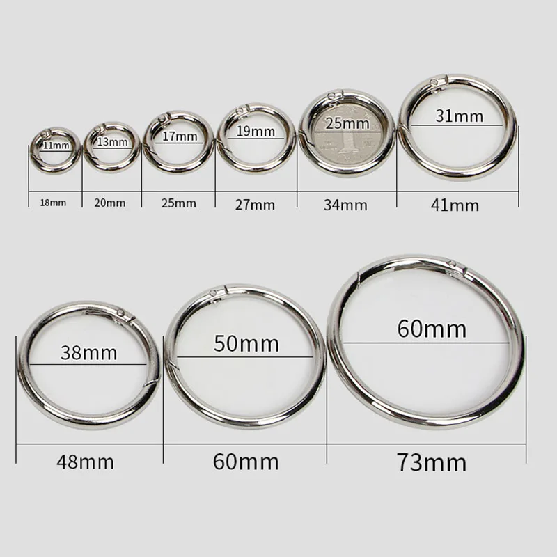 5pcs Spring Gate O Rings DIY Metal Buckles Openable Keyring Leather Bag Buckles Accessories For Handbags Multi-size Carabiner
5pcs Spring Gate O Rings DIY Metal Buckles Openable Keyring Leather Bag Buckles Accessories For Handbags Multi-size Carabiner