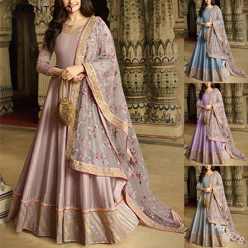 Lugentolo Women Fashion Muslim Set World Apparel Long Sleeve Big Swing Maxi Dress Shawl Elegant Elegant Muslim Sets
Lugentolo Women Fashion Muslim Set World Apparel Long Sleeve Big Swing Maxi Dress Shawl Elegant Elegant Muslim Sets