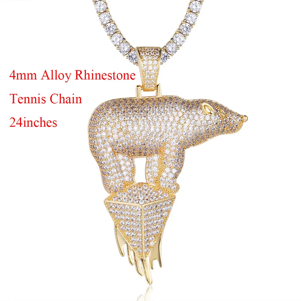 100% Micro Zircon Hip Hop Bling Bling Polar Bear Pendant Necklace For Men Jewelry Gift Iced Out Necklaces CZ Rapper Jewelry
100% Micro Zircon Hip Hop Bling Bling Polar Bear Pendant Necklace For Men Jewelry Gift Iced Out Necklaces CZ Rapper Jewelry