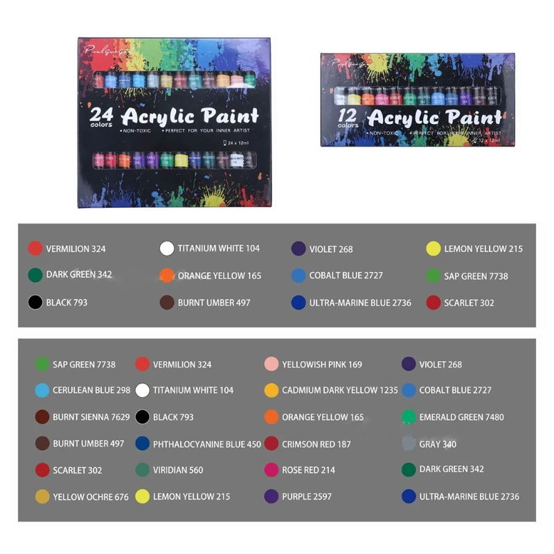 12/24 Colors Watercolor Acrylic Oil Painting Pigment for artists Drawing Ceramic 1XCB
12/24 Colors Watercolor Acrylic Oil Painting Pigment for artists Drawing Ceramic 1XCB