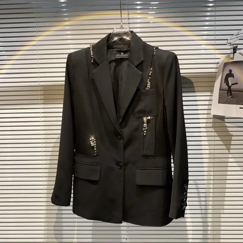 Net Red Female Suits 2021 New Fashion Spring Autumn Long Sleeve Blazers Shiny Diamonds Straight Single-breasted Women Suit Coat
Net Red Female Suits 2021 New Fashion Spring Autumn Long Sleeve Blazers Shiny Diamonds Straight Single-breasted Women Suit Coat