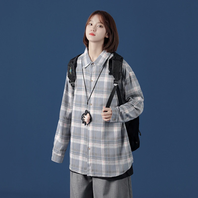 Jpanese Long Sleeve Shirts for Womens Fashion Trends Plus Size Clothes Ladies Button Blouse Cotton and Korean Casual Plaid Tops
Jpanese Long Sleeve Shirts for Womens Fashion Trends Plus Size Clothes Ladies Button Blouse Cotton and Korean Casual Plaid Tops