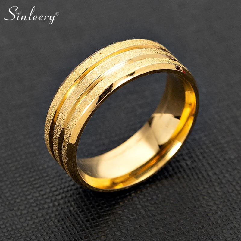 SINLEERY Gold black silver color Stainless Steel Frosted Vintage Ring Rings for Women Men Couple Love Wedding Jewelry JZ231 SSK
SINLEERY Gold black silver color Stainless Steel Frosted Vintage Ring Rings for Women Men Couple Love Wedding Jewelry JZ231 SSK