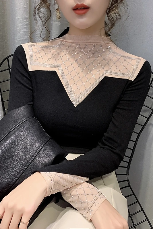 Half High Collar Bottom Shirt for Women with New Style Hot Drill Foreign Style Shirt in Autumn and Winter 2021 Sexy Top Long
Half High Collar Bottom Shirt for Women with New Style Hot Drill Foreign Style Shirt in Autumn and Winter 2021 Sexy Top Long