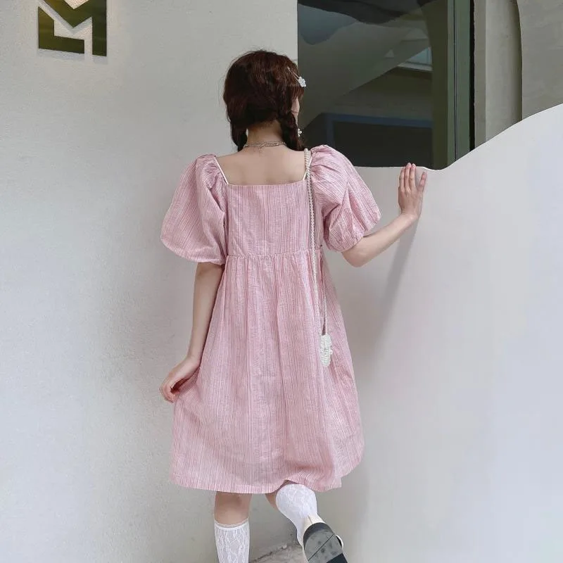 2021 Summer New Pink Elegant Sweet Dress Women Kawaii Vintage Princess Sexy Mini College Sweet Love Puff Sleeve Loose Dress
2021 Summer New Pink Elegant Sweet Dress Women Kawaii Vintage Princess Sexy Mini College Sweet Love Puff Sleeve Loose Dress