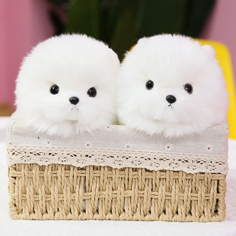 Милая белоснежная поддельная собака плюшевая игрушка мягкая мультяшная подушка