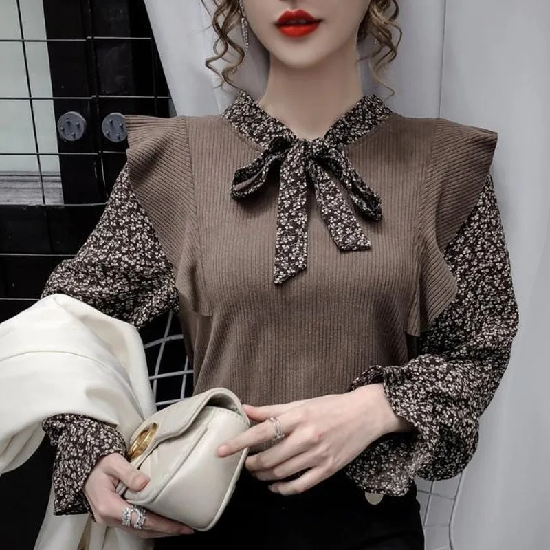 Women Autumn New Bow Long Sleeve Printed Tops Blouses Female Korean Style Sweet Elegant Office Ladies Leisure Chic Shirts S151
Women Autumn New Bow Long Sleeve Printed Tops Blouses Female Korean Style Sweet Elegant Office Ladies Leisure Chic Shirts S151