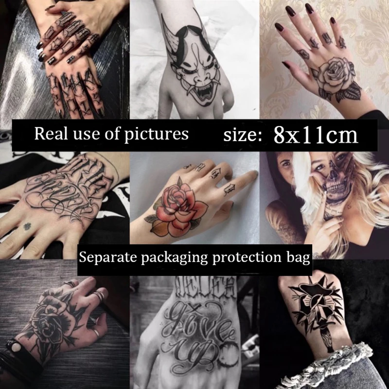 Hand Tattoo Sticker Art Element cool skull letter demon flower knift Water Transfer Temporary Fake tatto flash tatoo stickers
Hand Tattoo Sticker Art Element cool skull letter demon flower knift Water Transfer Temporary Fake tatto flash tatoo stickers