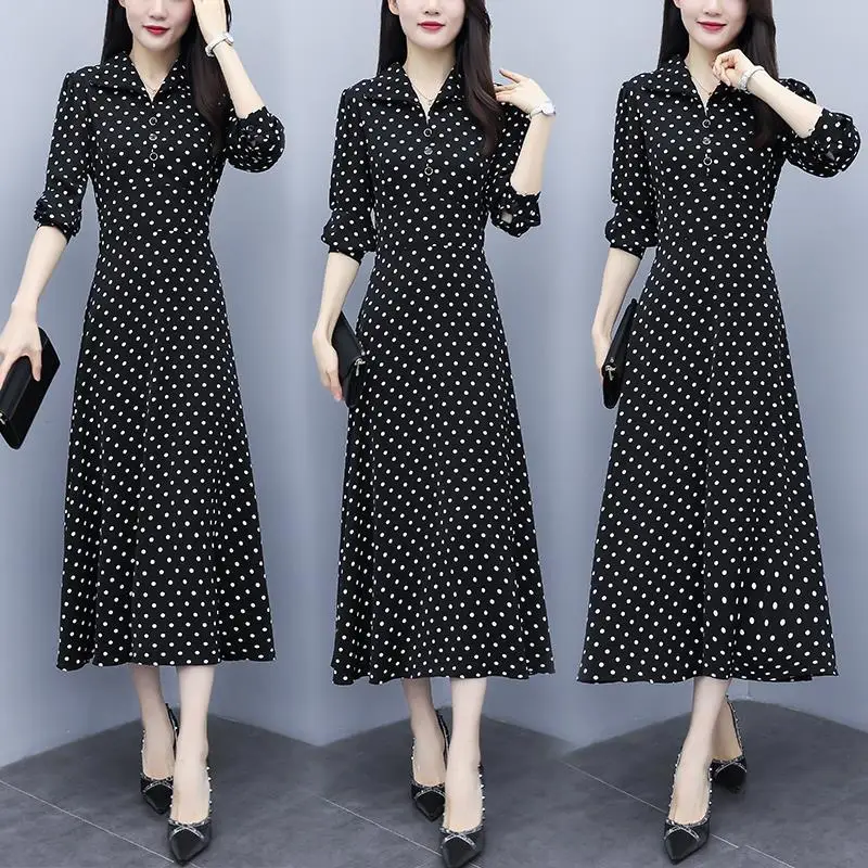Women's Spring Autumn Style Dress Women's V-Neck Polka Dot V-Neck Button Long Sleeve Elegant Dress SS3593
Women's Spring Autumn Style Dress Women's V-Neck Polka Dot V-Neck Button Long Sleeve Elegant Dress SS3593