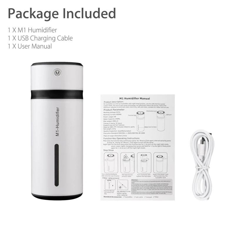 ELOOLE Portable Humidifier Ultra-Silent Spray Mist Diffuser Air Fresher With Colorful Night Light For Room Car Office 230 ML
ELOOLE Portable Humidifier Ultra-Silent Spray Mist Diffuser Air Fresher With Colorful Night Light For Room Car Office 230 ML