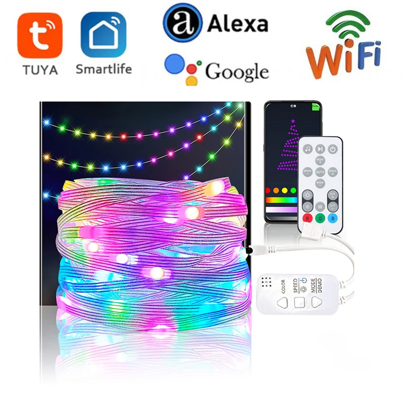 LED Fairy Light Christmas Decoration String Lights Tuya APP Wifi Voice Control Garland 5M/10M New Year Home Decor Holiday Light
LED Fairy Light Christmas Decoration String Lights Tuya APP Wifi Voice Control Garland 5M/10M New Year Home Decor Holiday Light