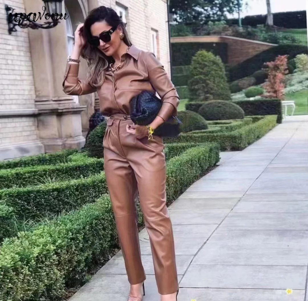 Free Shipping Elegant Women's PU Leather Pants Fashion Brown High Waist Pencil Leather Pants 2022 New Faux Leather Cropped Pants
Free Shipping Elegant Women's PU Leather Pants Fashion Brown High Waist Pencil Leather Pants 2022 New Faux Leather Cropped Pants