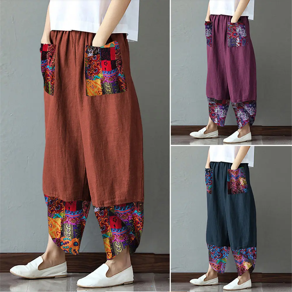 5XL Wide-leg Pants Ladies Big Pockets Bohemian Capri Pants Boho Sarouel Women Summer Cropped Harem Pants Plus Size
5XL Wide-leg Pants Ladies Big Pockets Bohemian Capri Pants Boho Sarouel Women Summer Cropped Harem Pants Plus Size