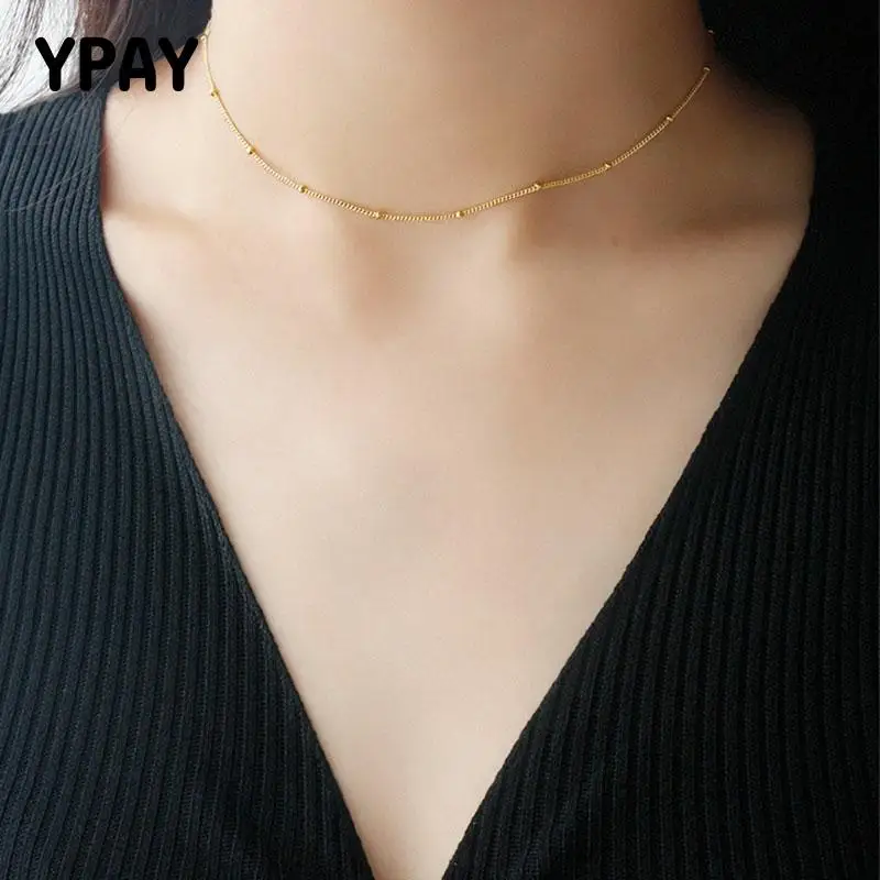 YPAY 100% Genuine 925 Sterling Silver Chain Necklaces Women Lady Gold Plated Beads Chocker Necklace Fine Party Jewelry YMN103
YPAY 100% Genuine 925 Sterling Silver Chain Necklaces Women Lady Gold Plated Beads Chocker Necklace Fine Party Jewelry YMN103