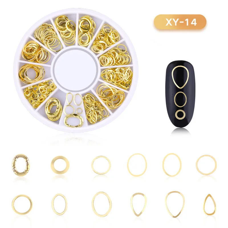Mixed Style 3D Gold Metal Rivets Nail Art Round Heart Decoration Nails Sticker Manicure Nail DIY Accessories in Wheel F550
Mixed Style 3D Gold Metal Rivets Nail Art Round Heart Decoration Nails Sticker Manicure Nail DIY Accessories in Wheel F550