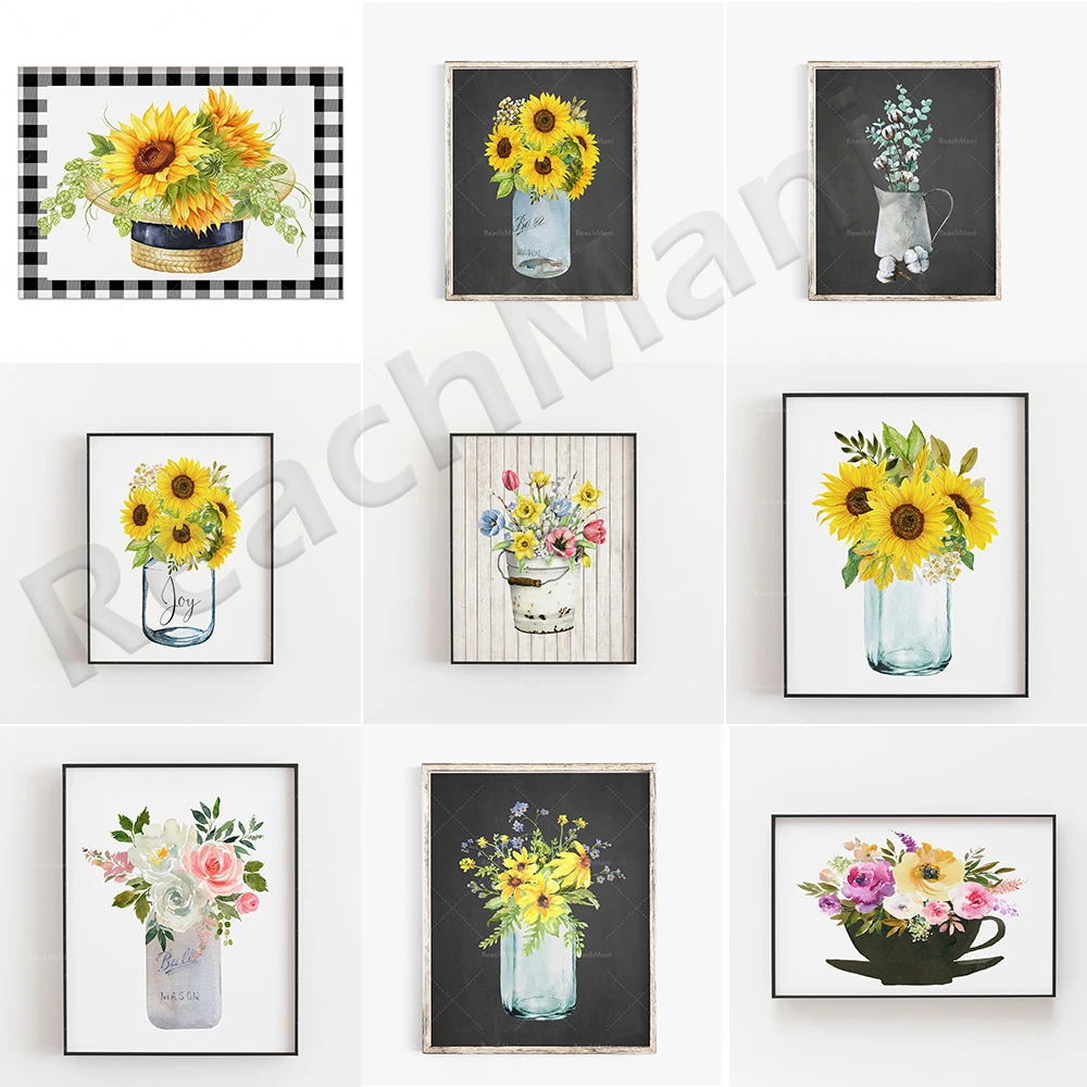 Farmhouse floral wall art, spring flowers in buckets, daisy bouquets in mason jars, spring decorations farmhouse walls French co
Farmhouse floral wall art, spring flowers in buckets, daisy bouquets in mason jars, spring decorations farmhouse walls French co