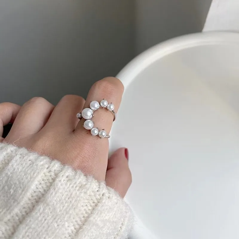 Real 925 Sterling Silver Double Layer Rings For Women Finger Jewely, Trendy Simulated Pearl Ring Female Accessories
Real 925 Sterling Silver Double Layer Rings For Women Finger Jewely, Trendy Simulated Pearl Ring Female Accessories