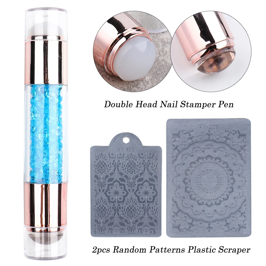 Pinkiou Nail Stamper Double-ended Jelly Nail Art Stamper with Scraper,Nail Art Stamping Plate Set Nail Art Tools
Pinkiou Nail Stamper Double-ended Jelly Nail Art Stamper with Scraper,Nail Art Stamping Plate Set Nail Art Tools