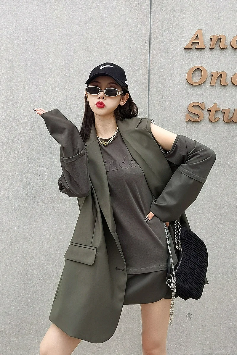 SuperAen 2021 Spring New Letters Strapless Patchwork Loose Long Solid Suit Vest Women Fashion Suit
SuperAen 2021 Spring New Letters Strapless Patchwork Loose Long Solid Suit Vest Women Fashion Suit