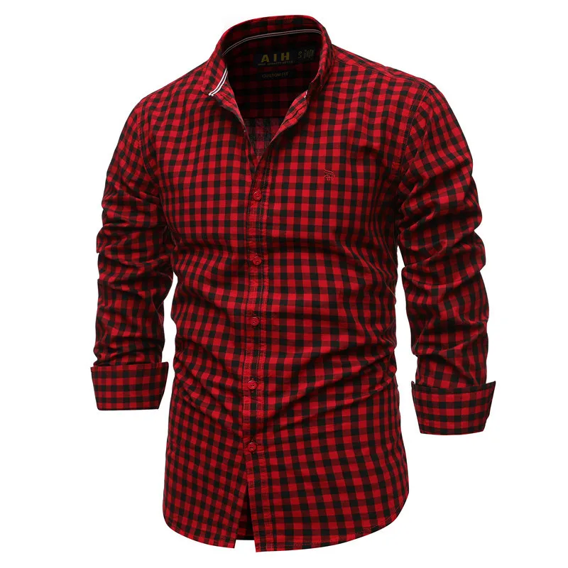 2021 New Cotton Men's Shirt Long Sleeve Plaid Shirts Slim Fit Casual Shirts for Men Top Spring and Autumn
2021 New Cotton Men's Shirt Long Sleeve Plaid Shirts Slim Fit Casual Shirts for Men Top Spring and Autumn