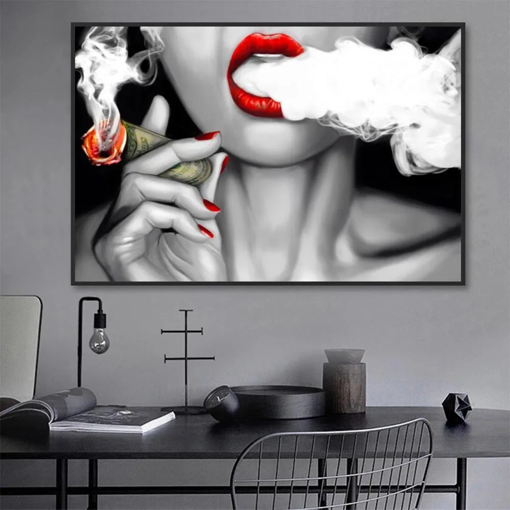 Smoking Drinking Modern Girl Canvas Printmaking Bar Salon Money Wall Art Fashion Poster Painting Living Room Wall Decoration
Smoking Drinking Modern Girl Canvas Printmaking Bar Salon Money Wall Art Fashion Poster Painting Living Room Wall Decoration