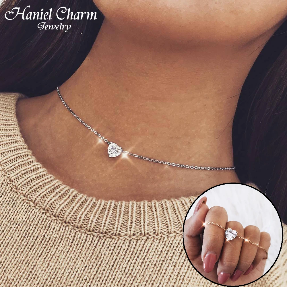 2021 New Female Fashion Crystal Heart Necklace Pendant Short Simple Chain Necklace Pendant Necklace Charm Gifts girlfriends
2021 New Female Fashion Crystal Heart Necklace Pendant Short Simple Chain Necklace Pendant Necklace Charm Gifts girlfriends