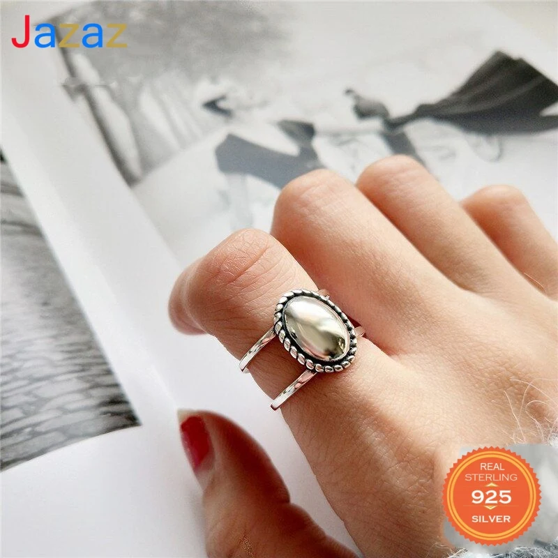 Jazaz Real 925 Sterling Silver Vintage Oval Matte Mirror Openwork Ring For Women Party Geometric Jewelry Classic Gift D001088
Jazaz Real 925 Sterling Silver Vintage Oval Matte Mirror Openwork Ring For Women Party Geometric Jewelry Classic Gift D001088