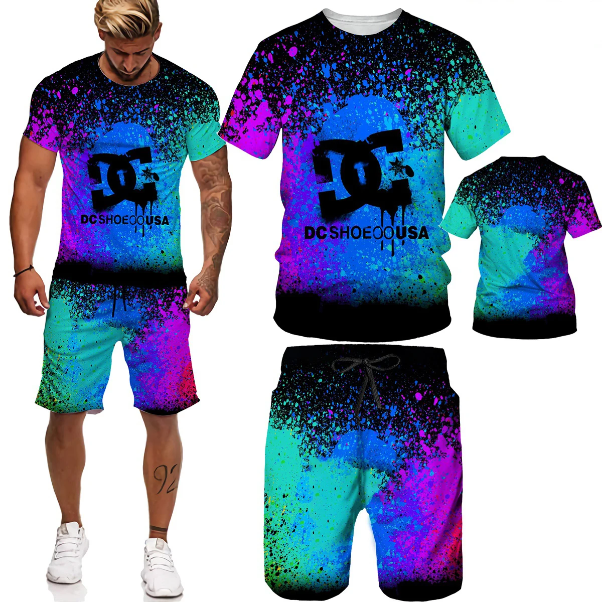 3D Print Men's Sets Camidas De Hombre Male Outfit Trouser Suit with Shorts 2 Pieces Clothing Men Casual Oversized T-Shirt+Pants
3D Print Men's Sets Camidas De Hombre Male Outfit Trouser Suit with Shorts 2 Pieces Clothing Men Casual Oversized T-Shirt+Pants