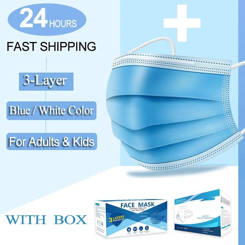 100pcs Anti-dust Meltblown Nonwove 3 layer Filter personal Disposable safe Breathable mask white kids adults face mouth masks
100pcs Anti-dust Meltblown Nonwove 3 layer Filter personal Disposable safe Breathable mask white kids adults face mouth masks