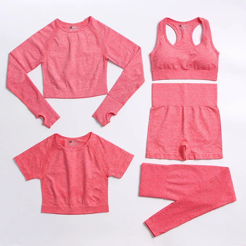 5 Pcs Seamless Stretch Yoga Set Women'S Tracksuit Top High Waist Leggings Sports Yoga Sets Women Gym Clothes Workout Clothes
5 Pcs Seamless Stretch Yoga Set Women'S Tracksuit Top High Waist Leggings Sports Yoga Sets Women Gym Clothes Workout Clothes